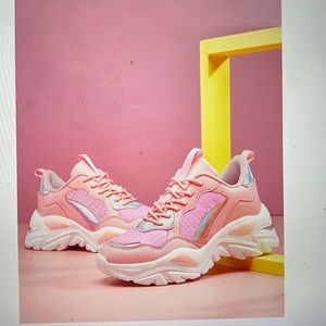 Chunky pink sneakers brand new